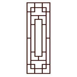 Chinese Style Imitation Redwood Lattice Window Film No Glue Sliding Door Static Window Film Frosted Glass Window Film; 15x39 inch
