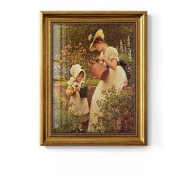 Light Luxury Decoration Painting European American Classical Oil Painting (Option: N Style-40 50cm Gold Frame Glass)