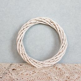 Christmas Ring Wicker Rattan Woven Artifact Garland Eternal Flower (Option: Fine style white-30cm)