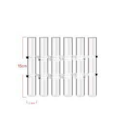 Test Tube Clear Glass Vase For Plant Bottle Flower Pot Hydroponic Container Decor Wedding Party Floral Hinged Flower Vases Home Decor (Option: 6only small brush)