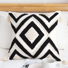Bohemian Line Tufting Pillow Cover Simple Prismatic (Option: 5 Style-45x45cm With Core)