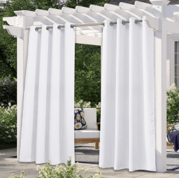 Solid Color Outdoor Waterproof And Sun Protection UV Protection High Precision Black Silk Shading Curtain (Option: White-132 Ãƒâ€” 274cm)