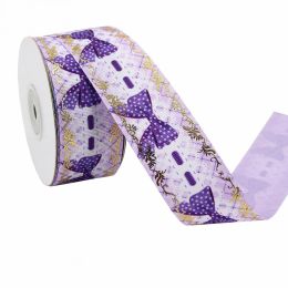 Duplex Printing Bronzing Ribbon Flower Series (Option: 100yard 91m-8Color-3.8cm)