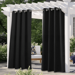 Solid Color Outdoor Waterproof And Sun Protection UV Protection High Precision Black Silk Shading Curtain (Option: Black-132 Ãƒâ€” 274cm)