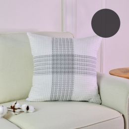 Nordic Style Back Cushion Office Fabric Bedside Cushion (Option: Waffle Grey-pillowcase and pillow core)