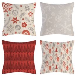 Home Decoration Christmas Pillow Cover Four-piece Set (Option: Style 49-45x45cm)