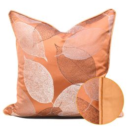 Light Luxury Orange Khaki Club Pillow (Option: 40x60cmFeather Velvet Core-Orange AB Rolled Style)