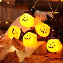 Halloween Pumpkin Battery Atmosphere Decoration Lights (Option: Witch Pumpkin-Warm White Battery Model-5M 20Light)
