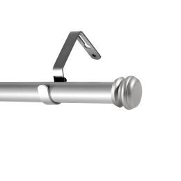 Lordear Curtain Rods for Windows 28 to 132 Inch Gold Curtain Rod 1 Inch Stainless Steel Rods with Adjustable Brackets (Color: sliver, size: 48)