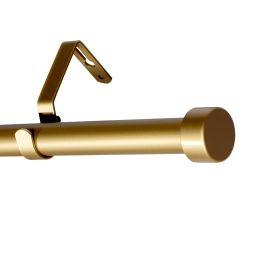 Lordear Curtain Rods for Windows 28 to 132 Inch Black Curtain Rod 1 Inch Stainless Steel Rods with Adjustable Brackets for Bedroom (Color: gold, size: 48)
