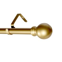 Lordear Curtain Rods for Windows 28 to 132 Inch Round Curtain Rod 1 Inch Stainless Steel Rods with Adjustable Brackets (Color: gold, size: 72)