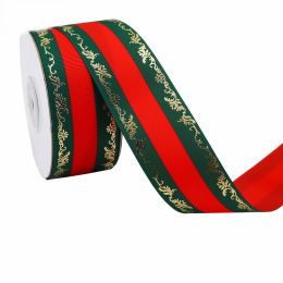 Duplex Printing Bronzing Ribbon Flower Series (Option: 100yard 91m-7Color-3.8cm)