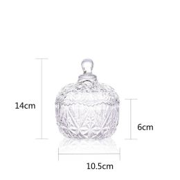 Clear Glass Crown Full Sky Star Style Storage Jar Jewelry Box (Option: Small Crown Transparent)