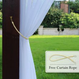 Outdoor Shading Door Curtain Waterproof Curtain Pavilion Balcony White Mesh Curtains Terrace Window Screen (Option: White Opaque-132 Ãƒâ€” 213cm)