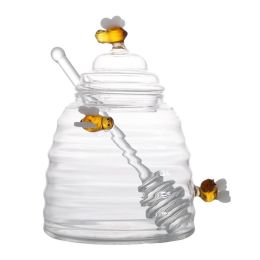 Household Transparent Glass Honey Jar With Lid Borosilicate (Option: Honey Jar)