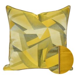 Yellow Geometric Pattern Hotel Homestay Office Pillow Cover (Option: Yellow AB Rolled Style-40x60cm With Pillow Core)