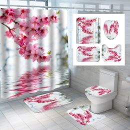 Digital Printing Polyester Shower Curtain Bathroom Pansy Reflection (Option: Cx856-180x180)